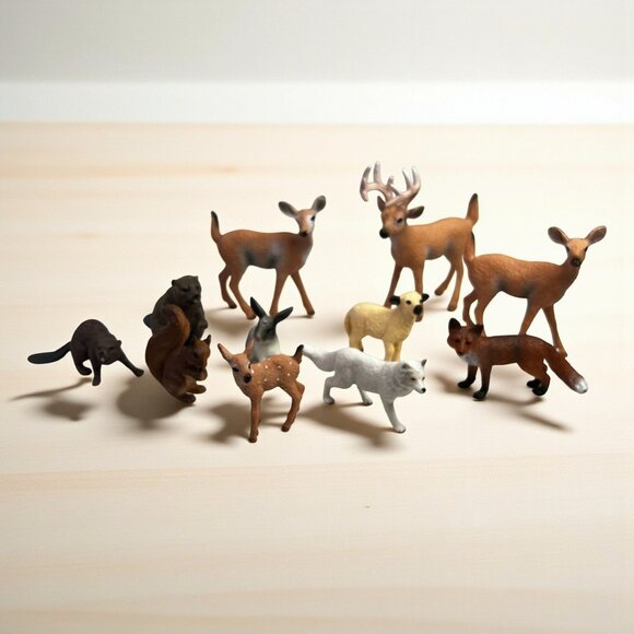 Collectible Woodland Animal Plastic Figurines Set - Picture 1 of 8